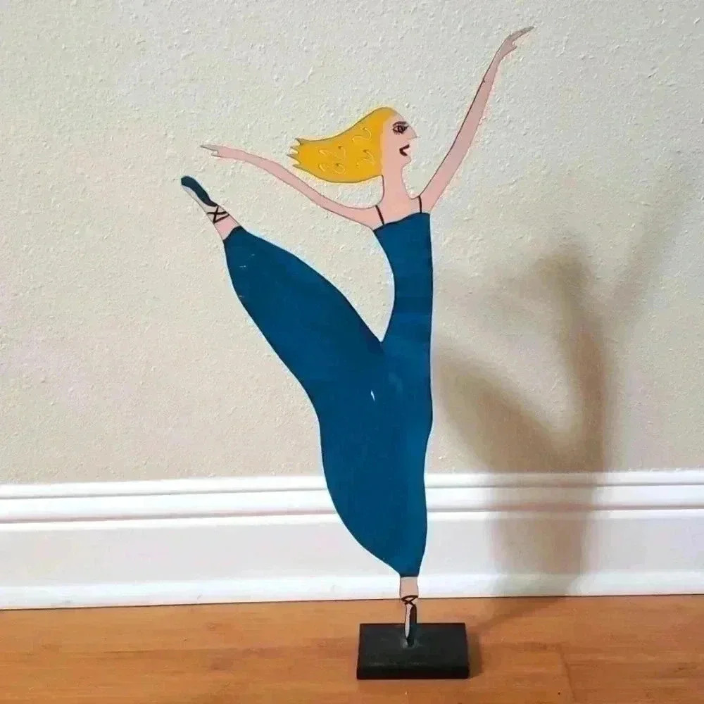 RARE EARLY SIGNED METAL ART WORK by CLAUDINE BUELL : DANCING LADY